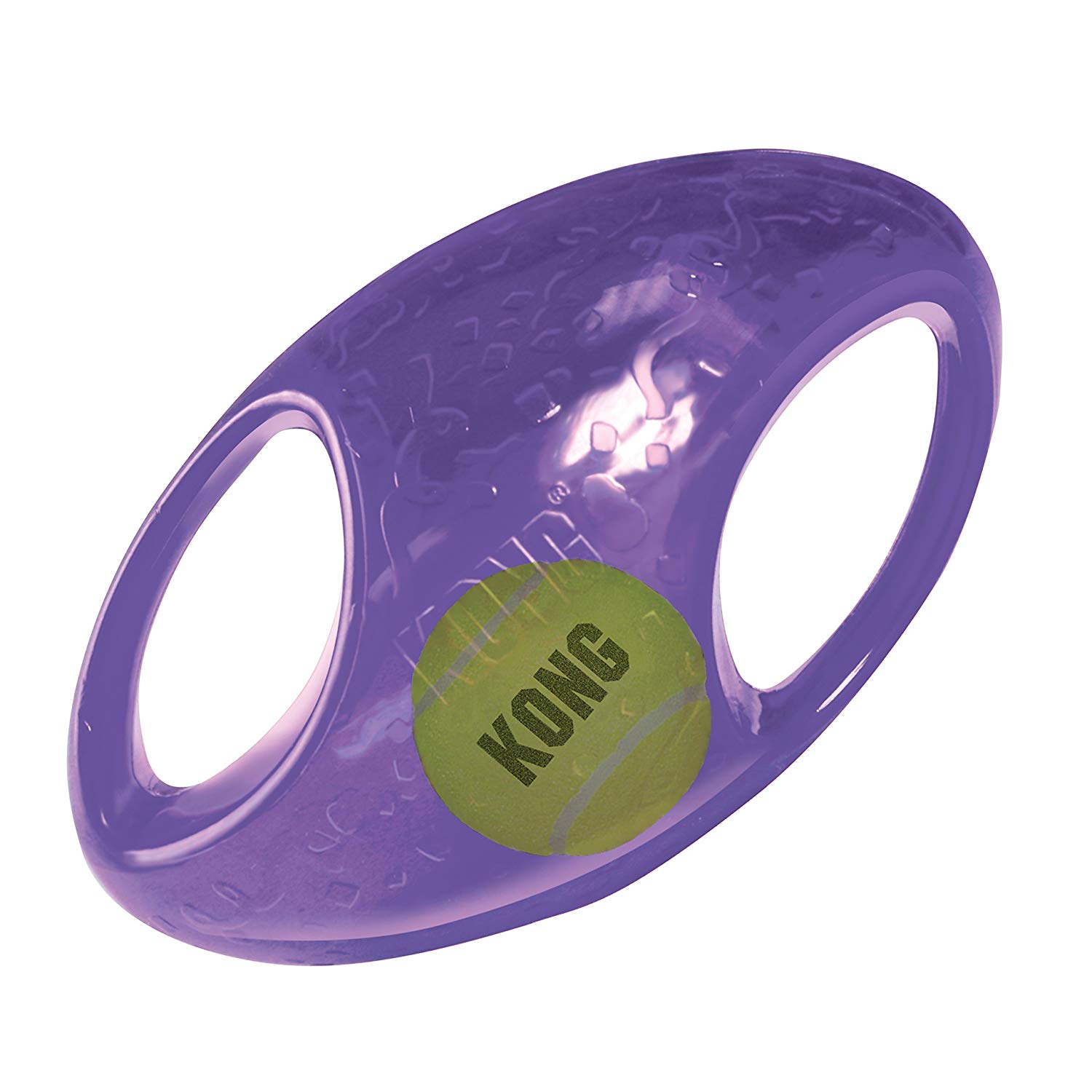 KONG - Jumbler Football - Interactive Fetch Dog Toy with Tennis Ball (Assorted Colours) - For Medium/Large Dogs