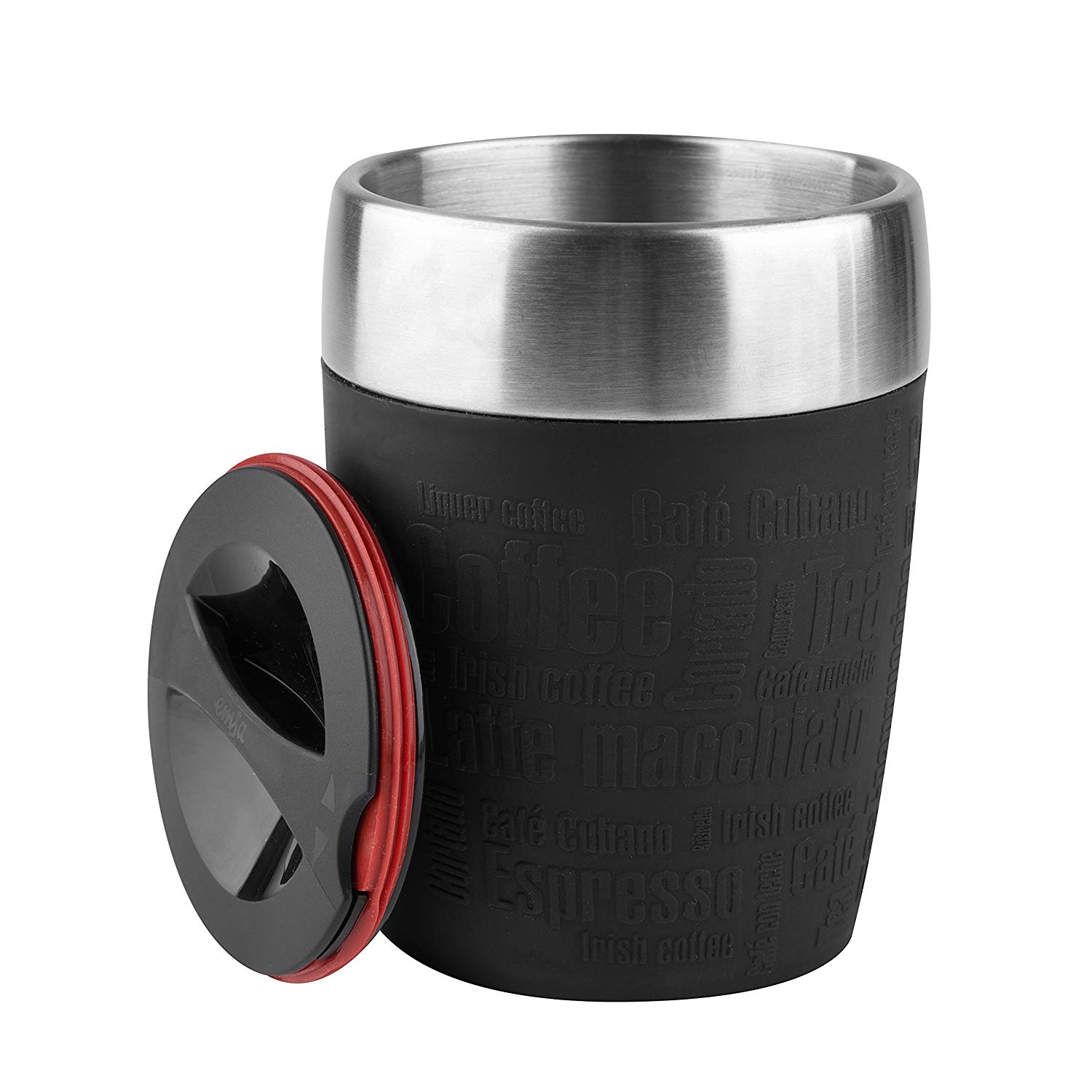 Emsa 514514 Travel Cup, insulated drinking cup with rotating closure, 200 ml, black, 9 Count (Pack of 1) - Image 2