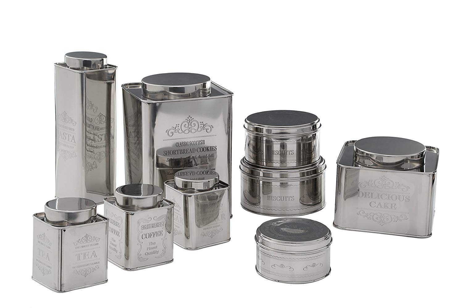 Premier Housewares 507636 Stainless Steel Chai Delicious Cake Storage Tin, Silver, H15 x W19 x D19cm - Image 2
