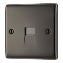 BG Electrical NBNBTM1-01 Single Master Telephone Socket, Black Nickel