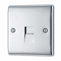 BG Electrical NPCBTM1 Single Telephone Master Socket, Polished Chrome