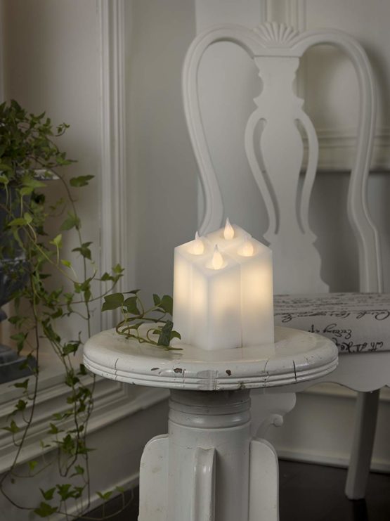 Konstsmide Battery Indoor Wax LED Candles with Dusk Till Dawn Sensor - Warm White, Set of 4 - Image 4