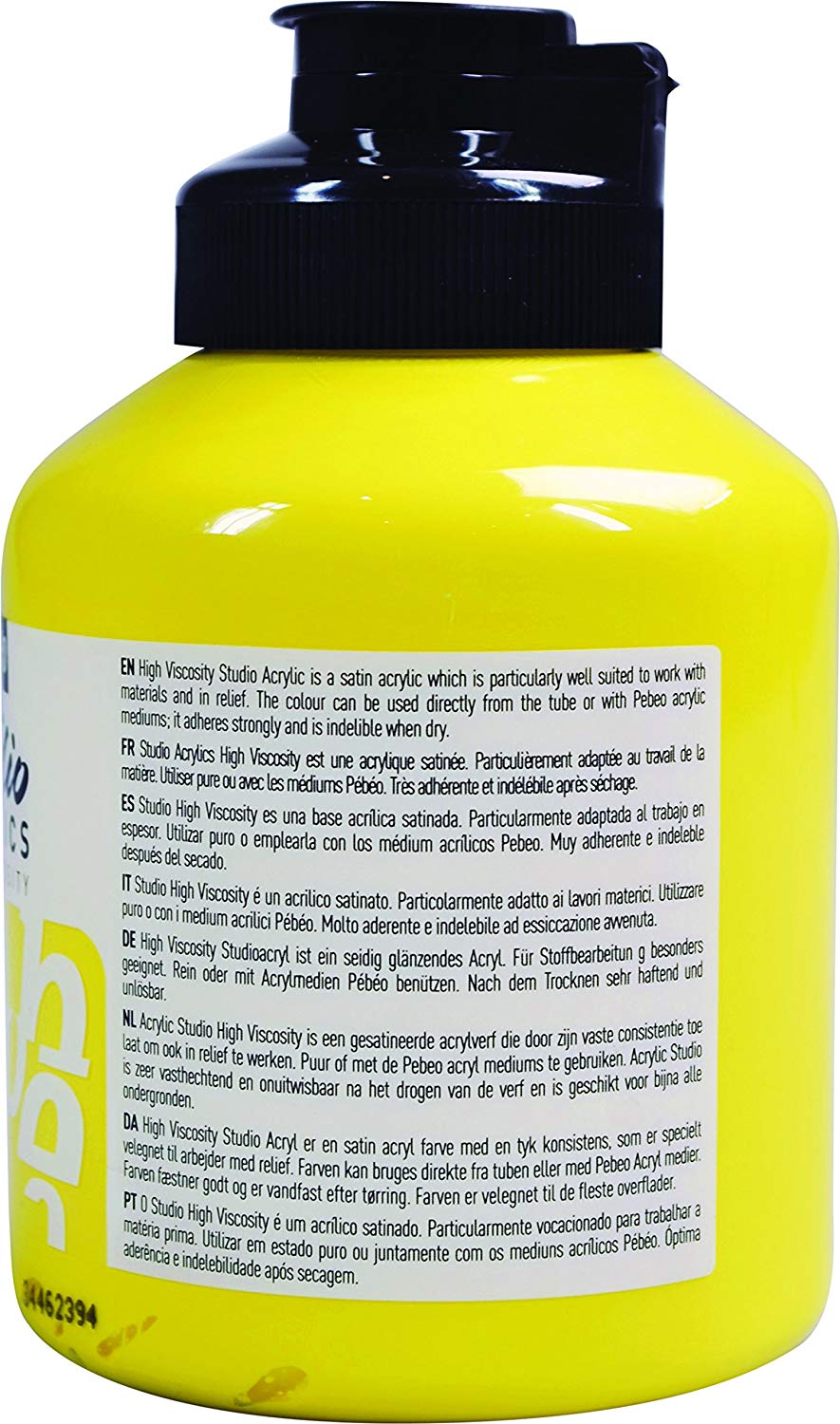 Pébéo Studio Acrylics Fine Acrylic Paint - Primary Yellow, Opaque, 500 ml, Opaque Primary Yellow, 500 ml (Pack of 1) - Image 3