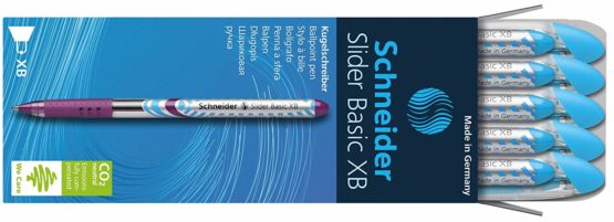 Schneider Slider Pack of 10 Basic Ballpoint Pen - Light Blue