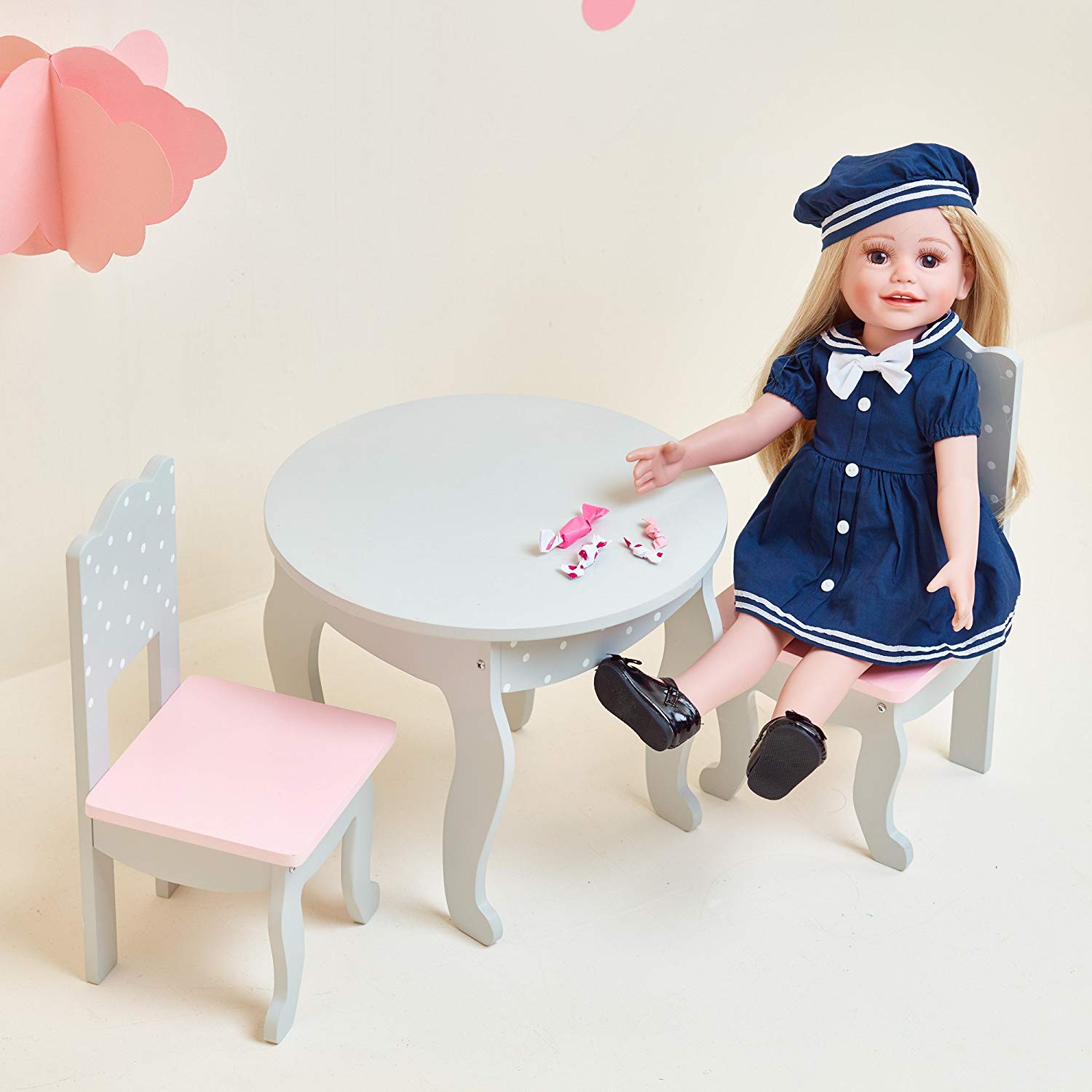 Olivia’s Little World TD0208AG Princess 18 inch Doll Furniture Table
