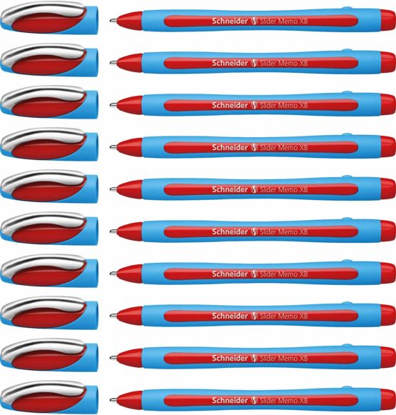 Schneider Slider Memo XB 150202 Ballpoint Pen Red Pack of 10
