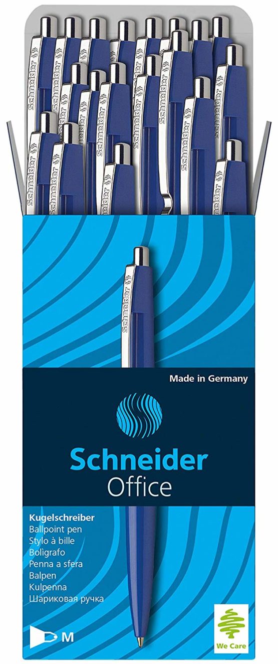 Schneider Office Ballpoint Pens M Tip Pack of 50 Blue