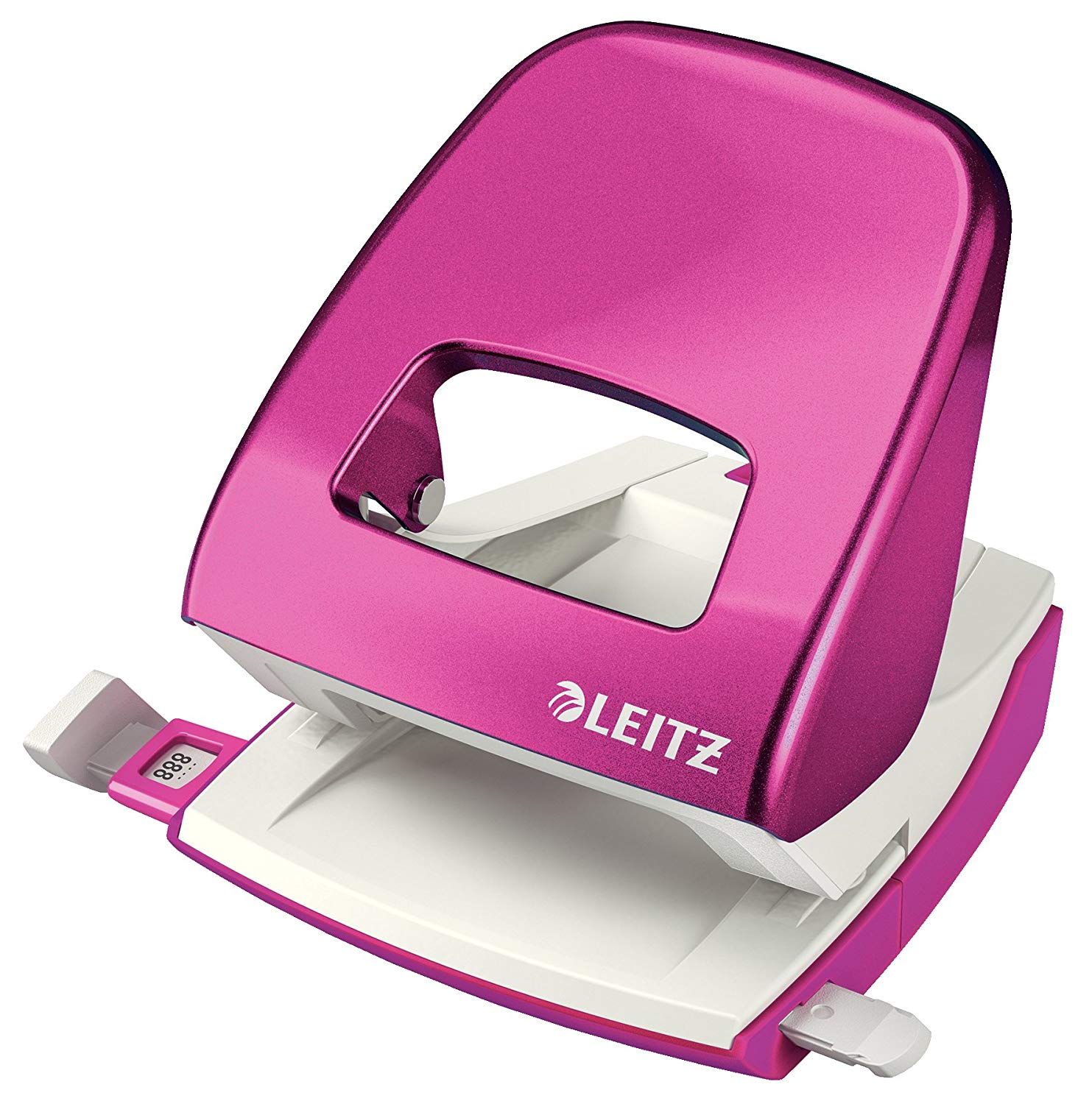 Leitz 5008 Punch 2-Hole Medium-duty Durable Metal Capacity 30x 80gsm Metallic Pink - Ref 50082023, 30 Sheets