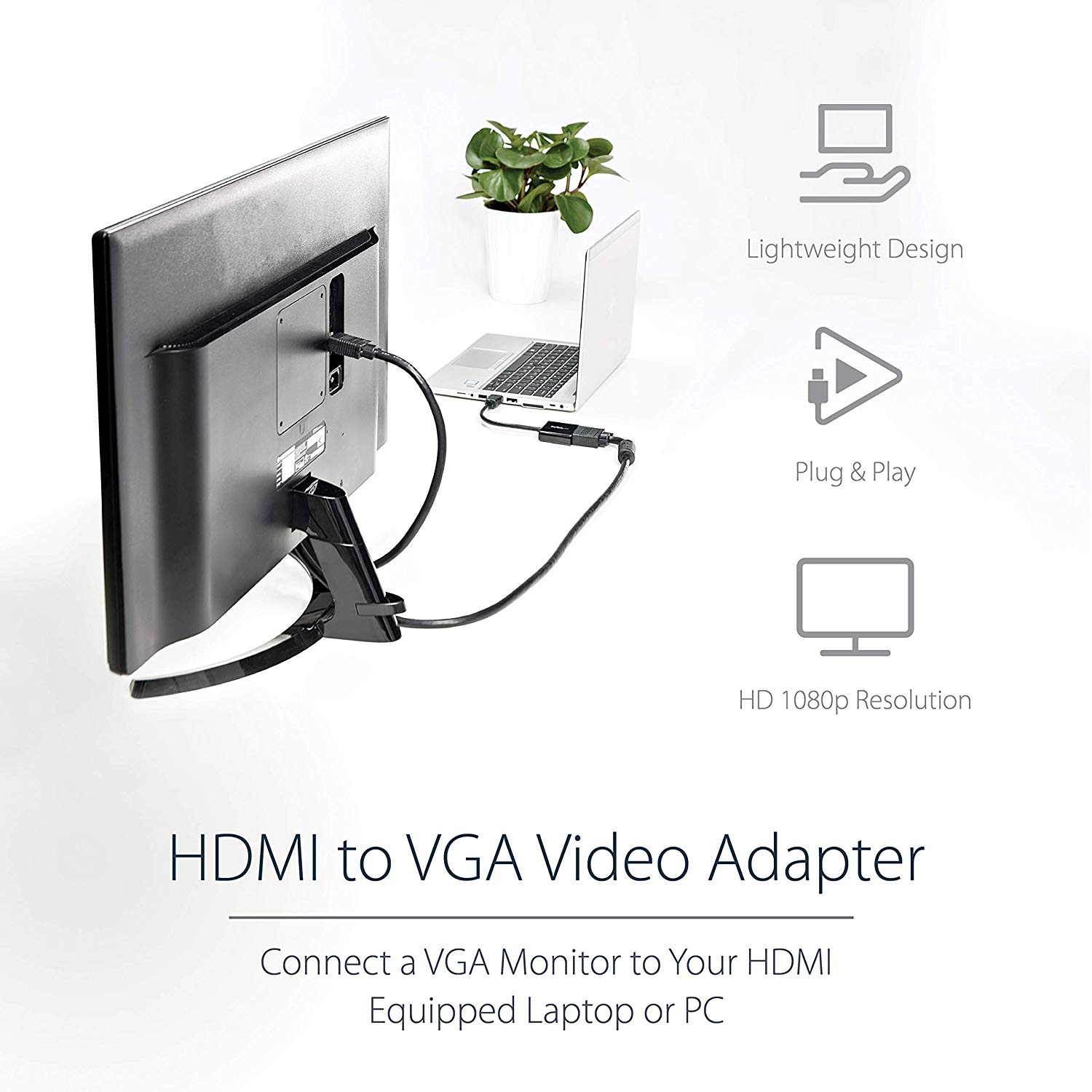 StarTech.com 1080p 60Hz HDMI to VGA High Speed Display Adapter - Image 2