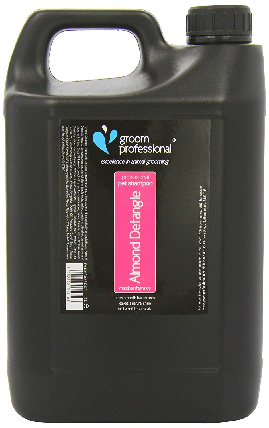 GROOM PROFESSIONAL Almond Detangle Dog Shampoo, Detangling Shampoo for Dogs, Deep Cleansing & Deodourising for Smelly Dogs