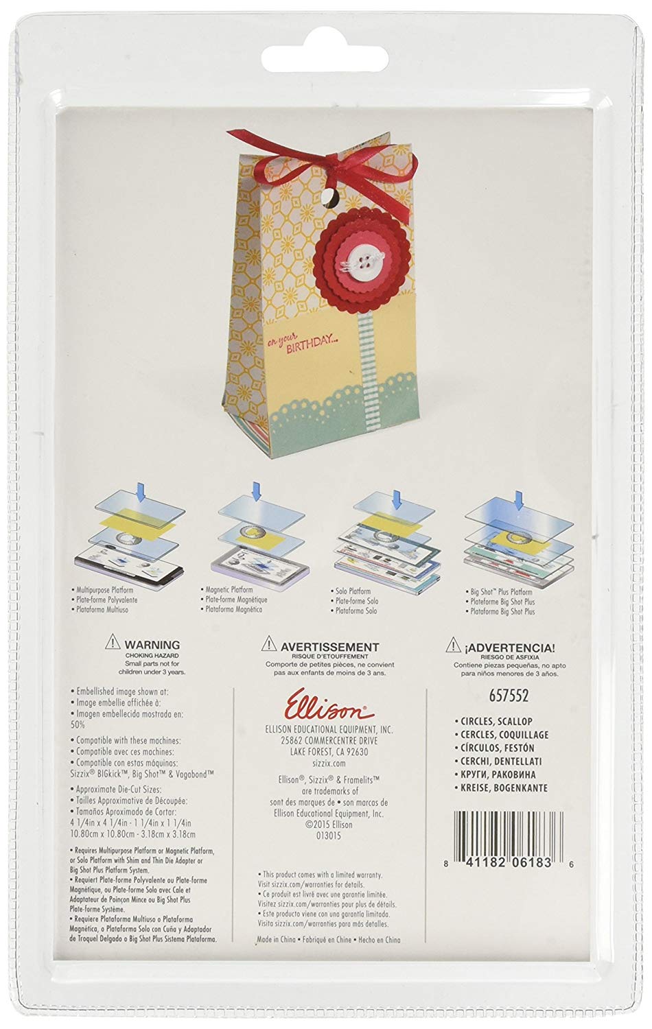 Sizzix Framelits Die Circles Scallop, Set of 8, Multi-Colour, Scallop Circles, 0 - Image 2