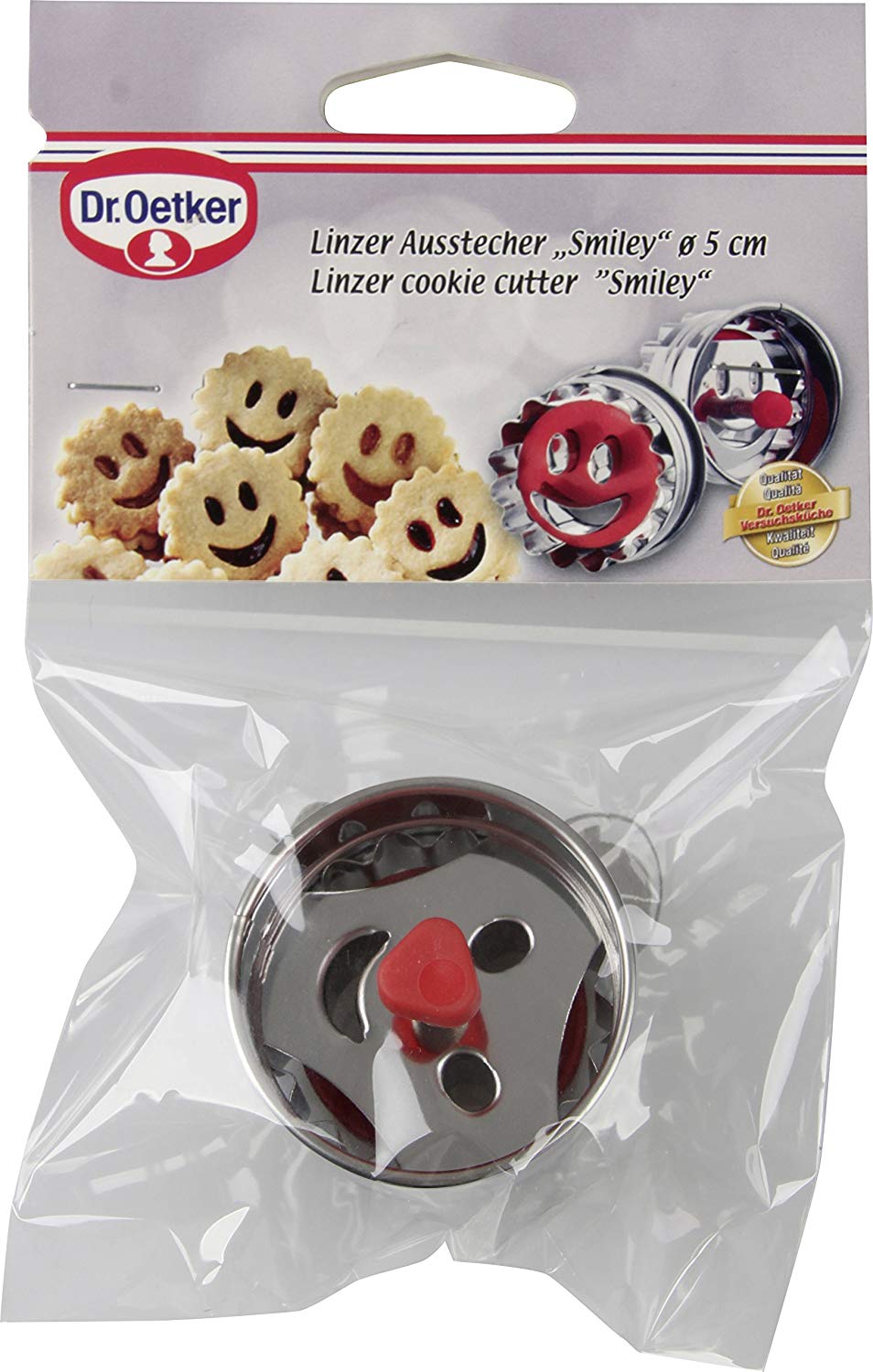 Dr.Oetker Linzer Cookie Cutter Smiley, Stainless Steel, Silver, 5 x 3.5 cm - Image 3