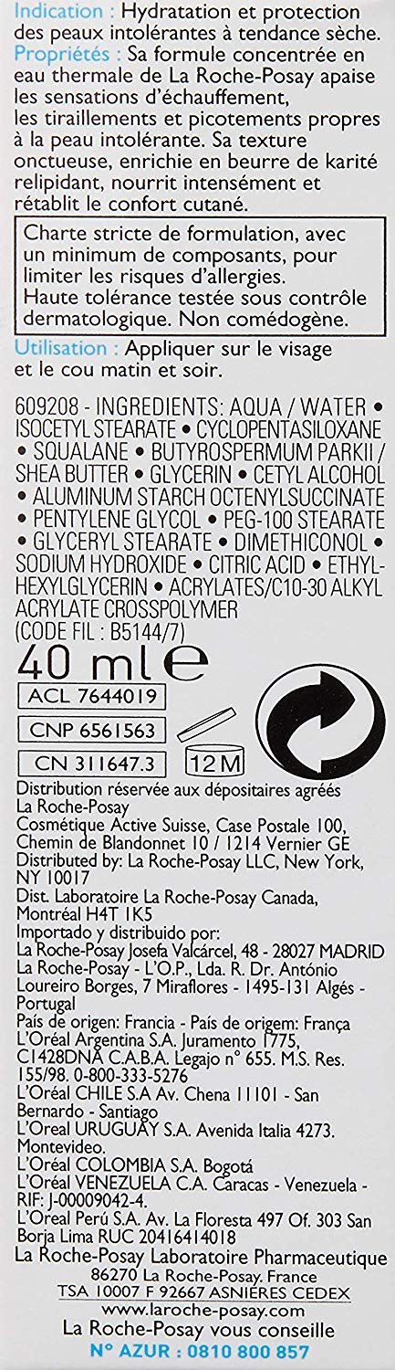 La Roche-Posay Toleriane Sensitive Cream Face Moisturiser For Sensitive Skin 40ml, 40 ml (Pack of 1) - Image 3