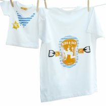 Twisted Twee 5060485841838 Ride-A-Dad Extra Large and Cowboy or Cowgirl 0-6 Months T Shirt Twinset for Father and Son or Daughter Extra Extra Large, 0-6 Months