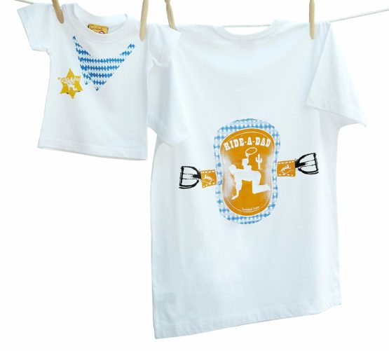 Twisted Twee 5060485841838 Ride-A-Dad Extra Large and Cowboy or Cowgirl 0-6 Months T Shirt Twinset for Father and Son or Daughter Extra Extra Large, 0-6 Months