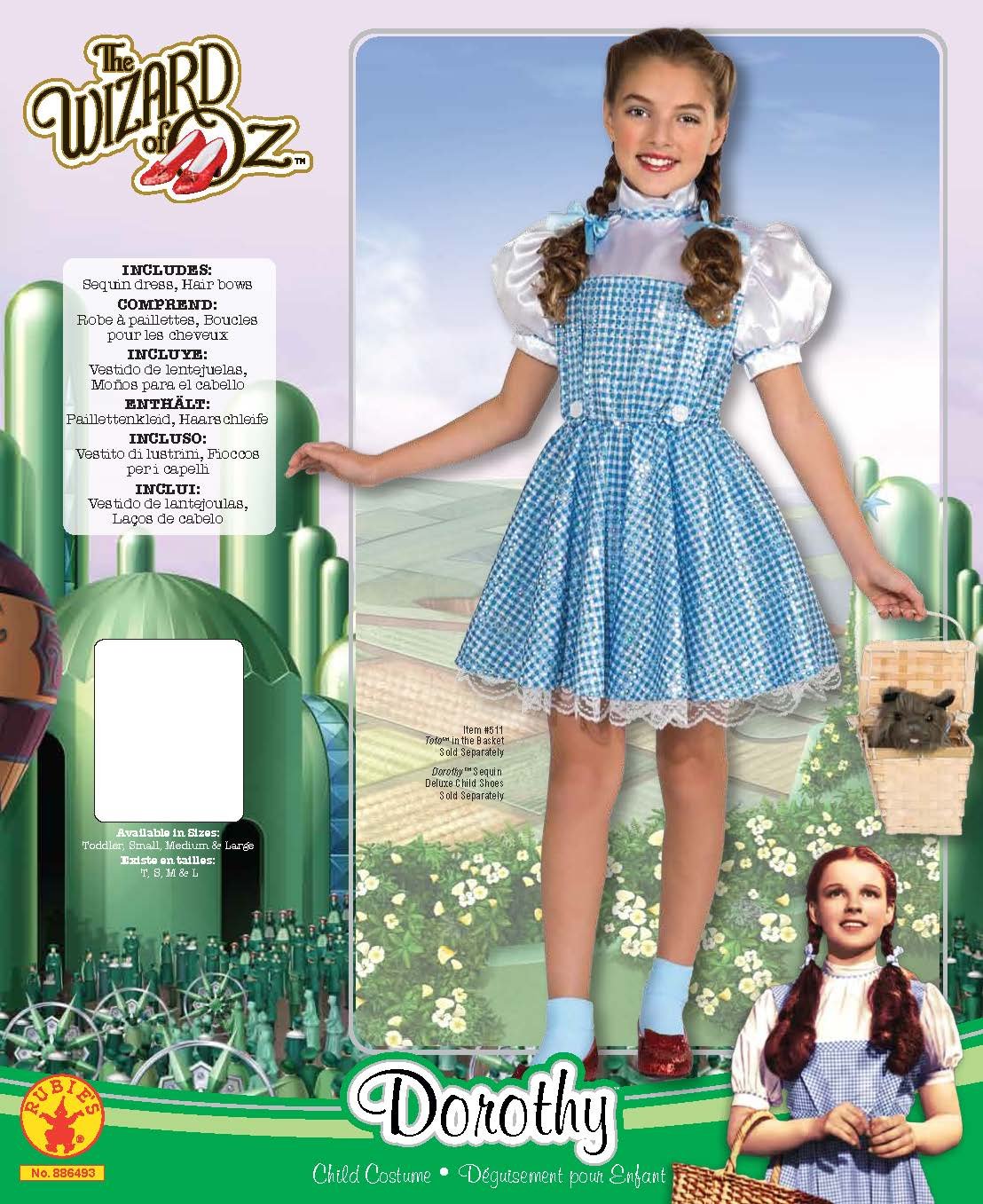 Rubie's Official The Wizard of Oz Sequin Dorothy Costume Child Small ...