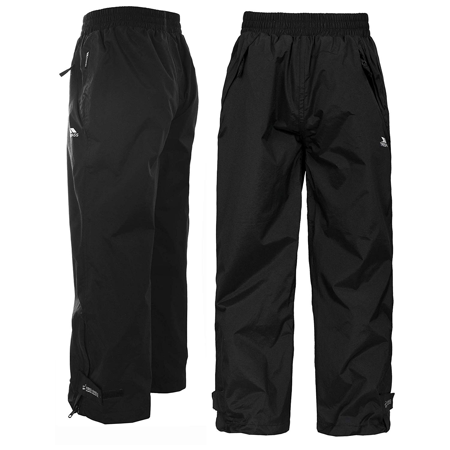 Trespass Unisex Kids Waterproof Windproof Walking Trousers Elastic Waist Echo Black, 9-10 Years - Image 3