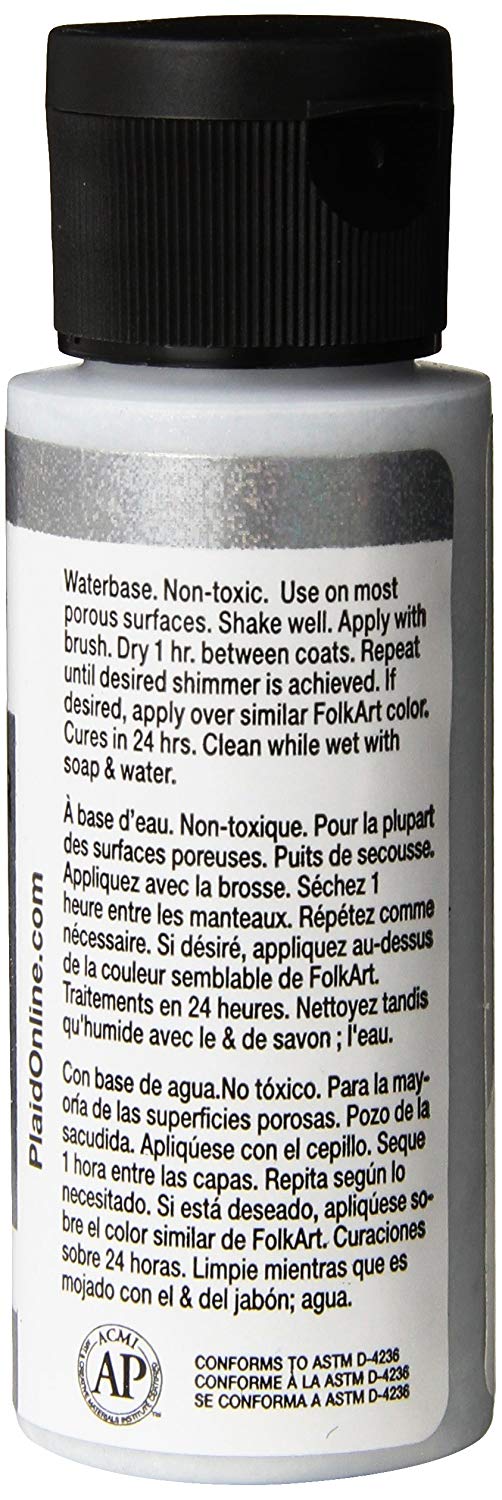 Plaid Acrylic Paint, Silver, 59.1 ml (Pack of 1), 59 ml (Pack of 1) - Image 2
