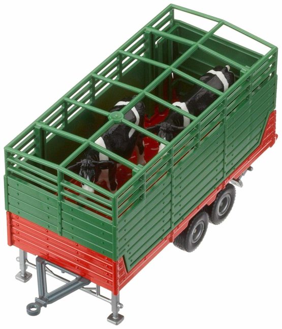 siku 2875, Livestock Trailer with 2 Holstein Cows, 1:32, Metal/Plastic, Green, Multifunction - Image 2