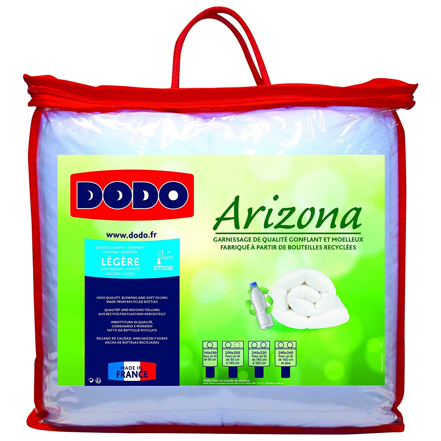Dodo 29442 Arizona Light Duvet Polyester, White, White, 200 x 200 cm