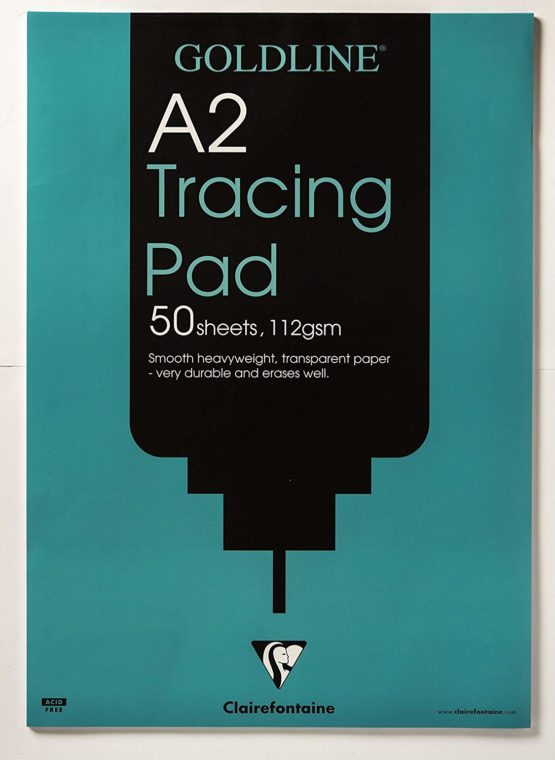 Clairefontaine GPT3A2Z Goldline Heavyweight Tracing Pad, A2, 112gsm, 50 sheets
