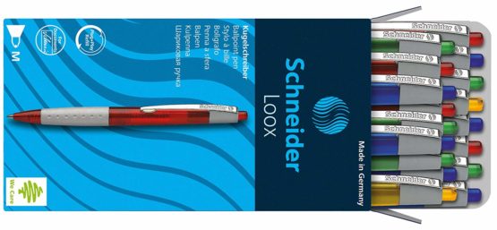 Schneider Loox Mechanical Ballpoint Pen with Soft-Grip Handle M-Tip Blue Indelible Assorted Pack of 20 - Image 4