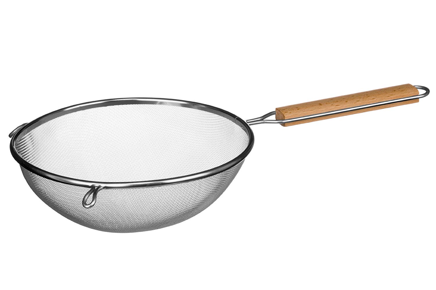 Premier Housewares Sieve with Wooden Handle, Stainless Steel, 24.5 cm, Natural