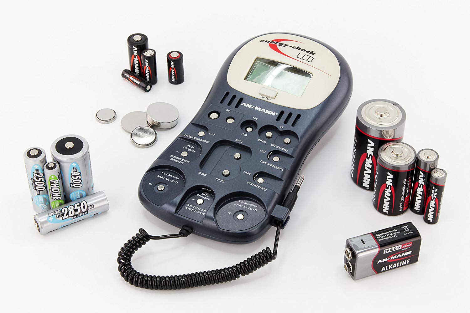 Ansmann EUR1485 Energy Check Battery Tester with LCD Display Pack of 1 Multi-Functional Battery Health Checker Suitable for Lithium Zinc-Air - Image 3