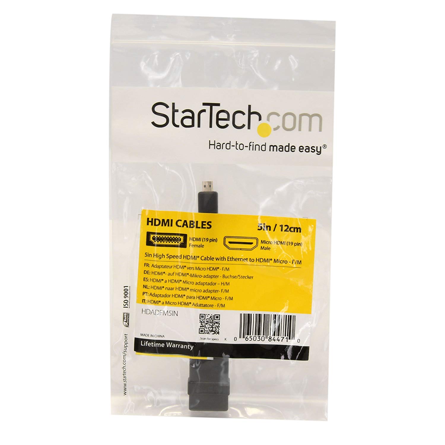 StarTech.com 5in High Speed HDMI Adapter Cable - HDMI to HDMI Micro - F/M - 5 inch Micro HDMI Adapter - Image 4