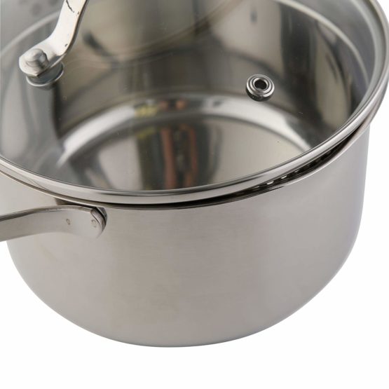 Axentia Pouring Spout Pado-Pasta Pot with Built in Strainer, Stainless Steel, Silver, 28 x 26.2 x 18.4 cm - Image 3