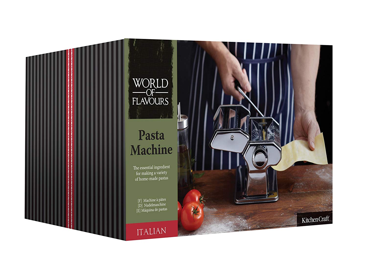KitchenCraft World of Flavours Pasta Maker, Manual Pasta Machine with 9 Adjustable Thickness, Italian Deluxe - Image 2