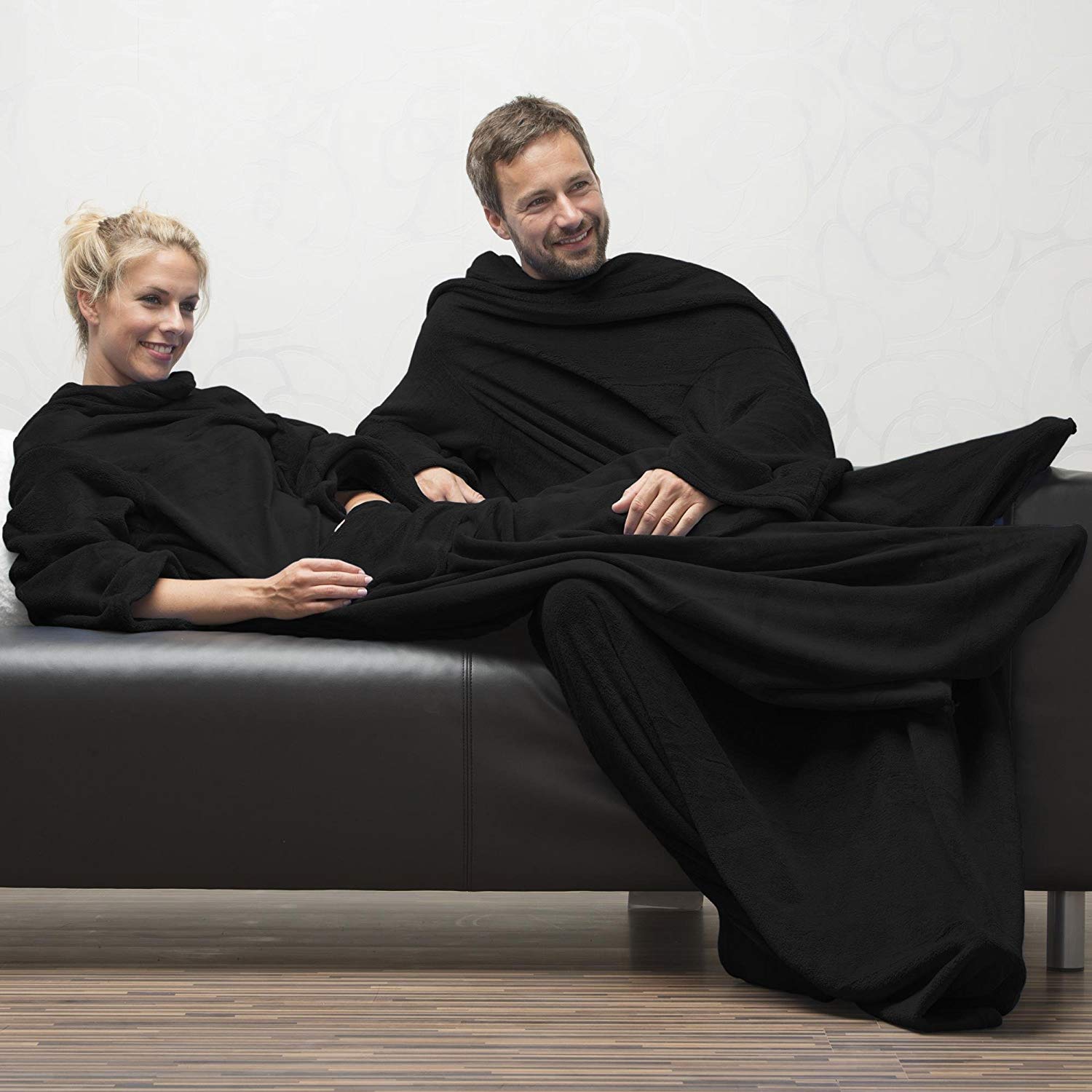 CelinaTex TV Blanket with Sleeves, Black - Image 2