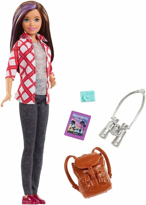 Barbie FWV17 Travel Skipper Doll, with 4 Accessories