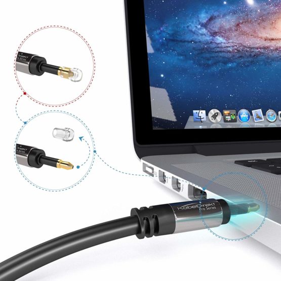 KabelDirekt – 10m – Mini-TOSLINK cable (digital audio cable, optical, TOSLINK to Mini-TOSLINK, fiber optic, transmits digital audio signals to TVs/amplifiers/Hi-Fi systems, black) - Image 4