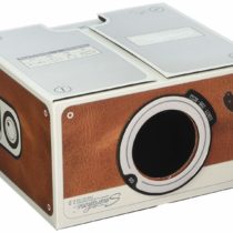Smart Phone Projector, watch iPhone/Android videos on a portable home cinema in a box, Brown