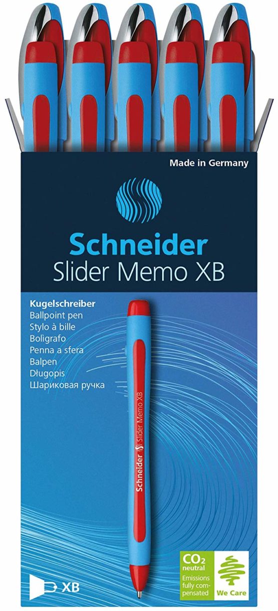 Schneider Slider Memo XB 150202 Ballpoint Pen Red Pack of 10 - Image 2