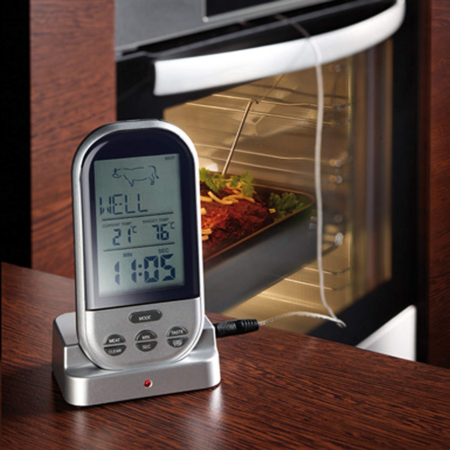Technoline WS 1050 Wireless BBQ Thermometer - Black/Silver, 7.5x5.5x13 cm - Image 2