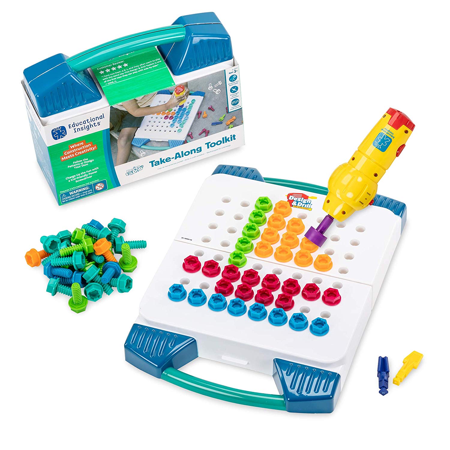 Learning Resources EI-4117 Design & Drill Take-Along Toolkit, Multicoloured