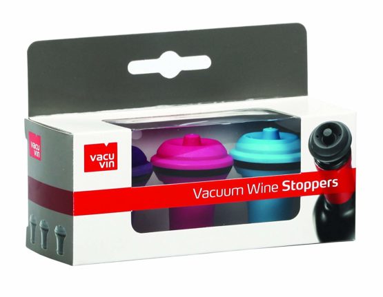 Vacu Vin Wine Saver Vacuum Stoppers, Set of 3 - Purple / Blue / Pink - Image 3