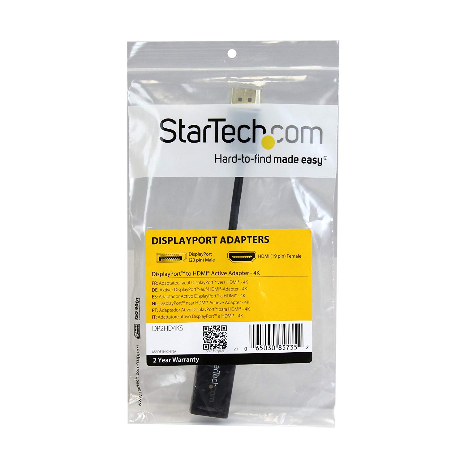 StarTech.com DisplayPort to HDMI 4K Audio / Video Converter, DisplayPort 1.2 to HDMI Active Adapter for DP-enabled Computers - Image 4