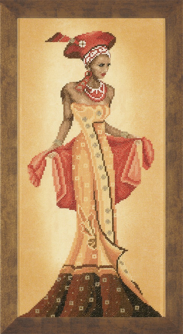 Lanarte Counted Cross Stitch Kit: African Fashion I, NA, 20 x 40cm, N\A - Image 3