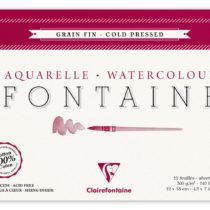 Clairefontaine Fontaine Cold Pressed Watercolour Pad, Wirebound, 300 g, 12 x 18 cm, 12 Sheets
