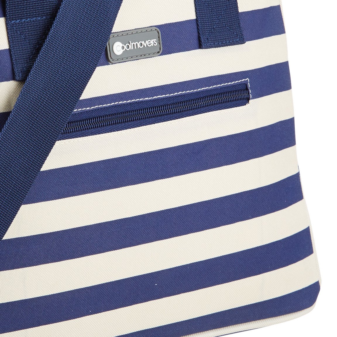 KitchenCraft The Great Outdoors 'Lulworth' Nautical-Striped Holdall-Style Cool Bag, Blue/White, 11.5 L - Image 3