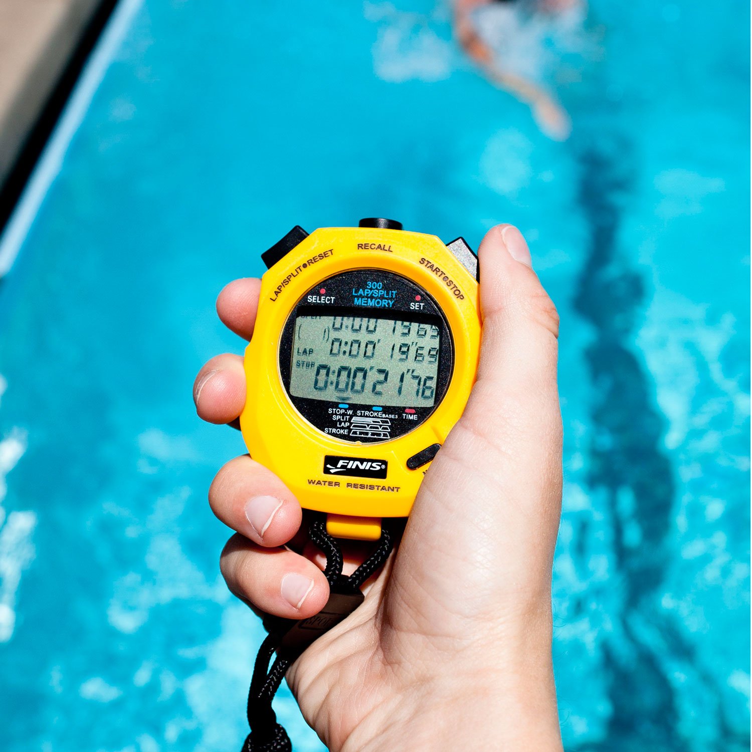 FINIS 3X300 Memory Stopwatch,Yellow, One Size - Image 2