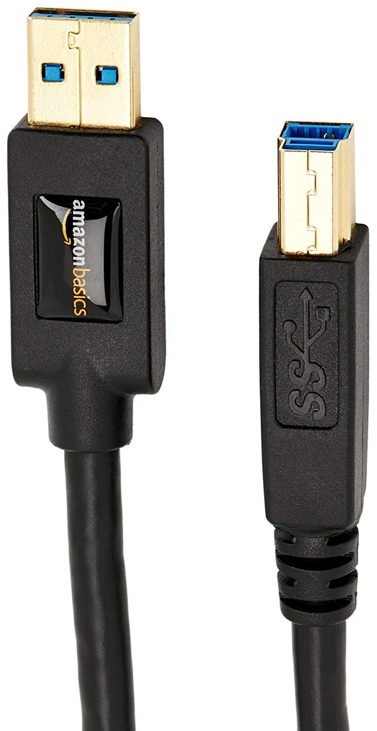 Amazon Basics USB-A to USB-B 3.0 Cable, 4.8Gbps High-Speed with Gold-Plated Plugs, 6 foot, 1.8 m, Black - Image 3
