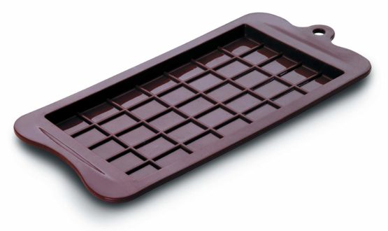 IBILI Chocolate bar Mould 18,5x9,5 cm Silicone, Brown, 18.5 x 9.5 x 2 cm
