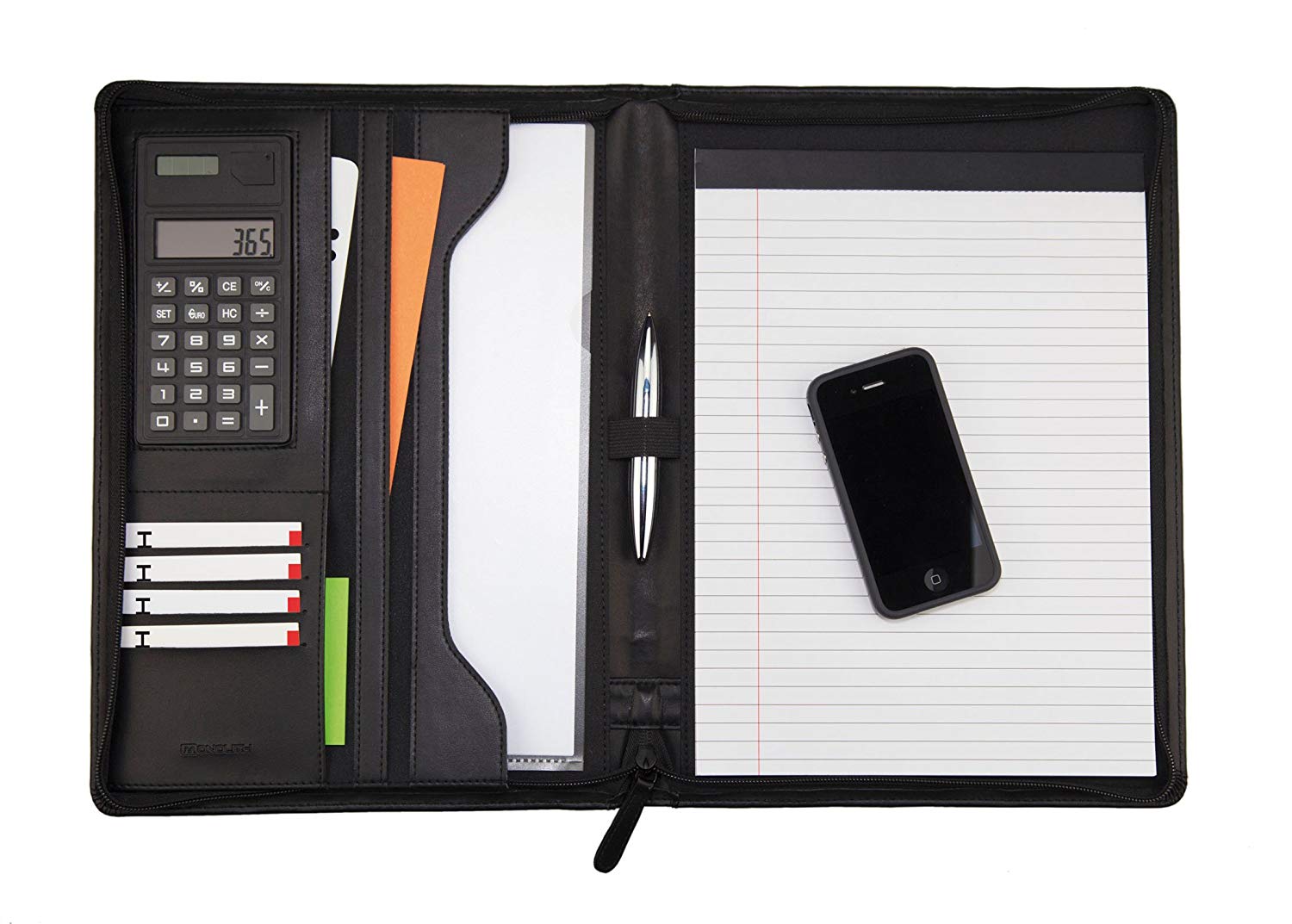 Monolith 2914 Conference Folder with A4 Pad and Calculator - Black - Image 2