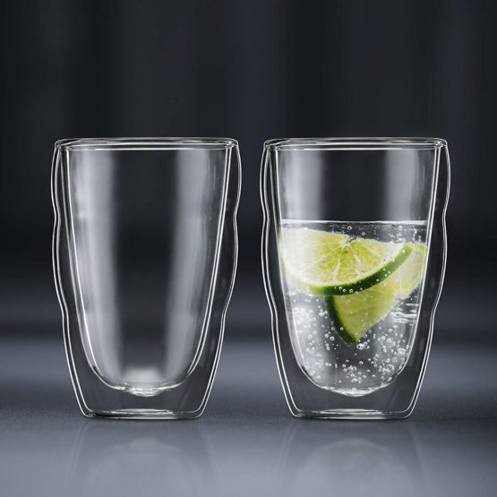 BODUM 10485-10 PILATUS Glass Set (Double-Walled, Isolated, Dishwasher Safe, 0.35 L/12 oz) - Pack of 2, Transparent - Image 4