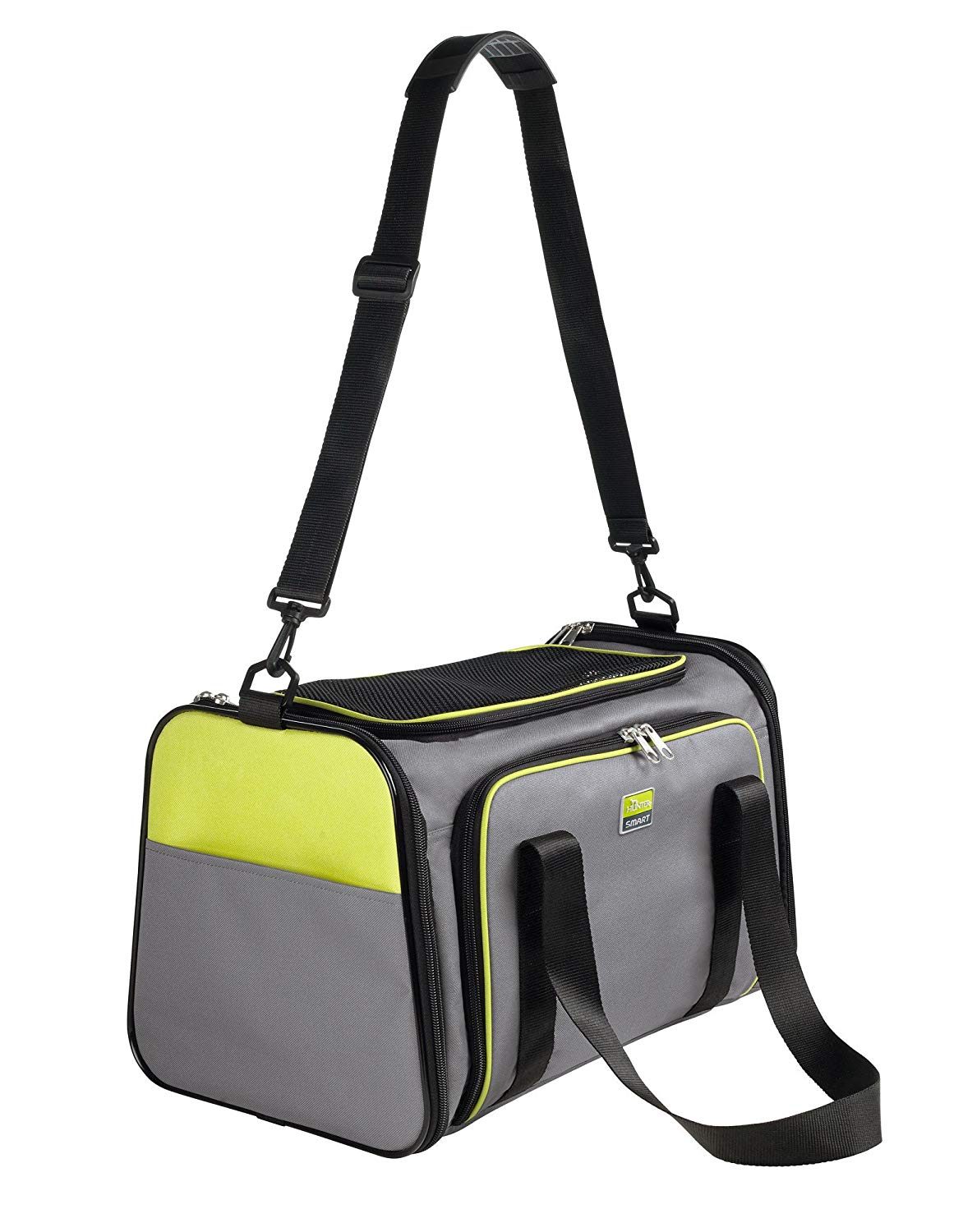 HUNTER Sydney Carrier Bag, 48 x 52 x 28 cm, Small, Green/Grey, 45 cm L x 28 cm W x 28 cm H