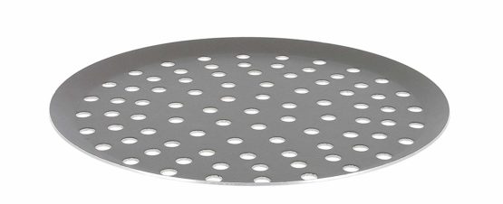 De Buyer 8137.28 Non-Stick Aluminium Perforated Round Tray, 28 cm Diameter